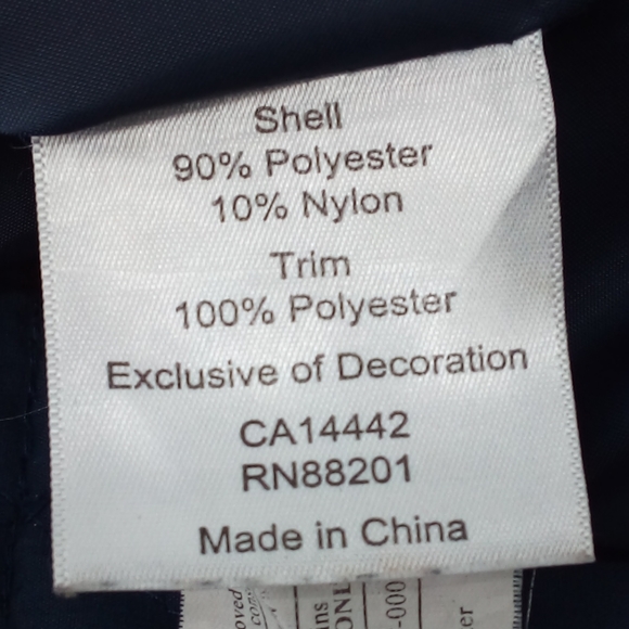 MONDETTA QUILTED OVERLAY RAIN PARKA TRENCH COAT NAVY BLUE M - Picture 12 of 12